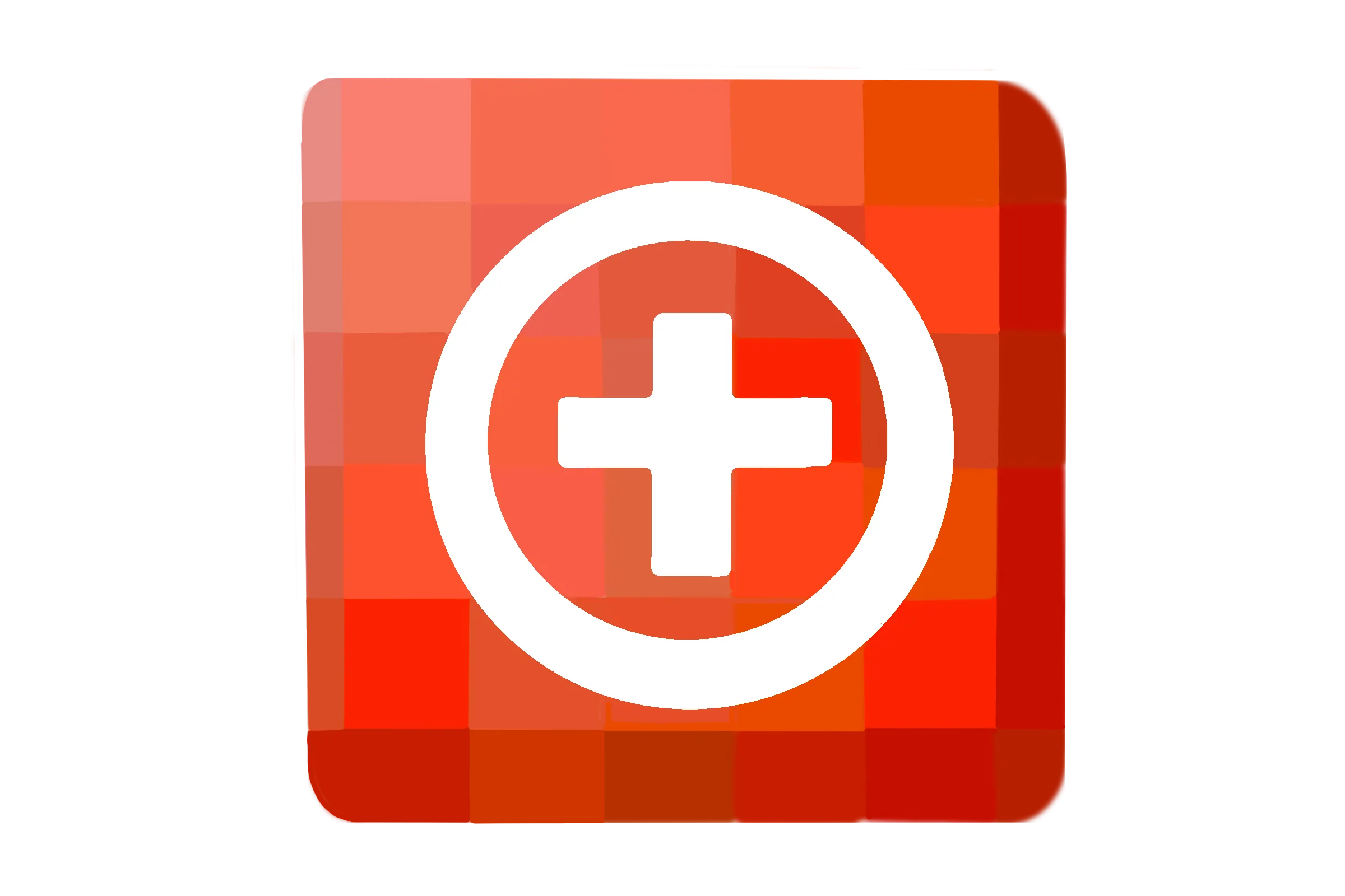 An illustration of a pixelated plus icon.