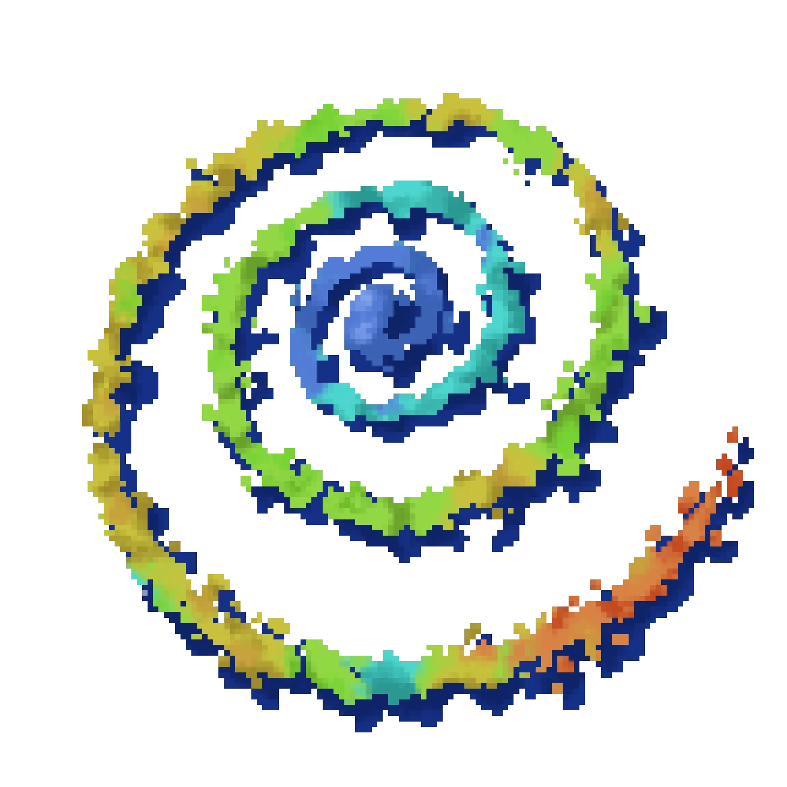 A pixel art rendition of the Wizard101 spiral of worlds. The illustration is colorful and emulates the style of Windows XP icons.